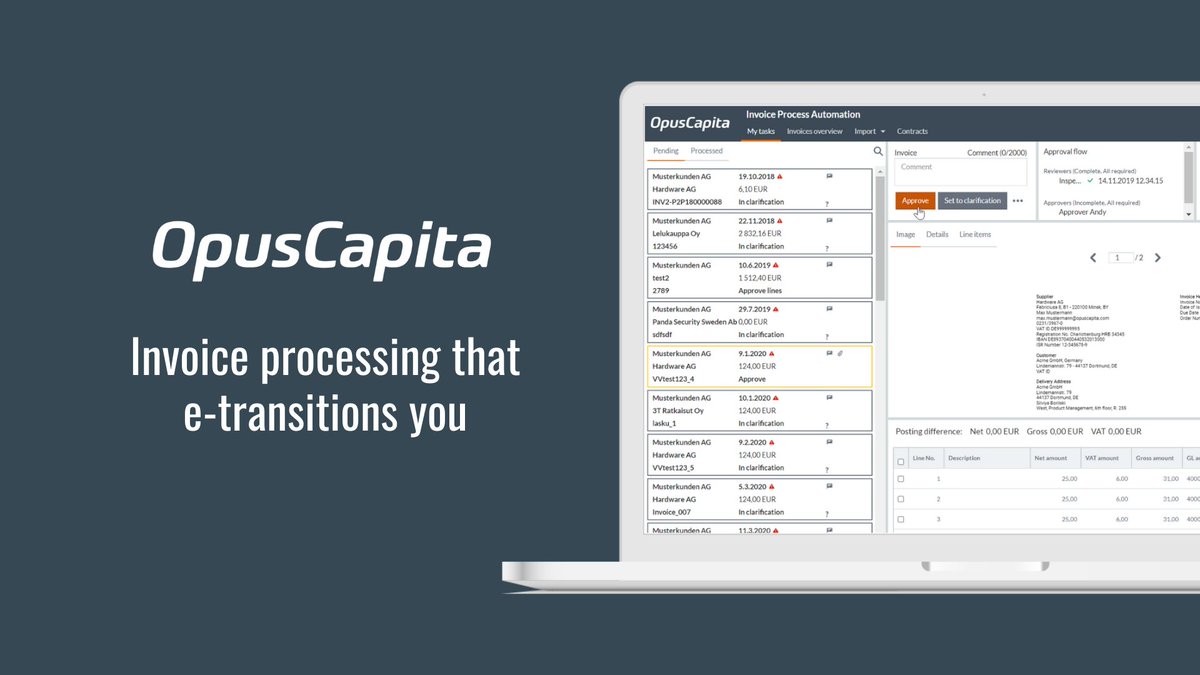 opuscapita's tweet photo. Process a lot of invoices manually? You can process up to 85% of your invoices with #invoiceautomation - read more: https://t.co/4dTCRXmo7Y 

#accountspayableautomation #einvoices #invoiceprocessing #touchlessprocessing #artificialintelligence https://t.co/y8ECLUmnX5