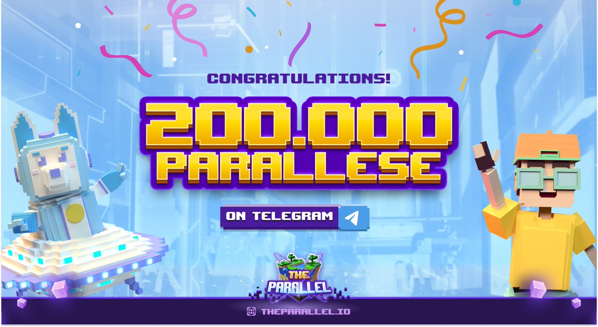 theparallel_io's tweet photo. 📎📎NEXT MILESTONE!! 200,000 MEMBERS HERE WE COME!!
Thanks to all of our amazing Parallese!
Since our Telegram group have reached the limit, we already created a new group here, feel free to join and expand our Parallese community : https://t.co/hdqFPPzw7A

#TheParallel #PRL https://t.co/a1vA1Sx4RG