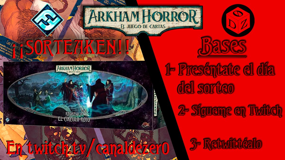 ¡Desvelamos el #SORTEO  misterioso!
Este sorteo se realizará el día 10 de Enero de 2022 a las 21:30h (CET).
Se sorteará la caja de "Regreso a... El Círculo Roto" de #ArkhamHorrorLCG editado por <a href="/FFGames/">FantasyFlightGames</a>.
¡Envío en península gratis!
Seguid abajo para las Bases ⬇️⬇️⬇️