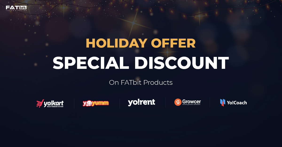 FATbit_Tech's tweet image. We at #FATbit announce &apos;Special Holiday Discount&apos; on all our #eCommerce #marketplace solutions.

-White-Labelled solutions
-Free Installation &amp;amp; Tech Support
-High Scalability
-Lifetime License 
-No Recurring Fees

The offer is valid till January 1, 2022

#marketplaceplatform