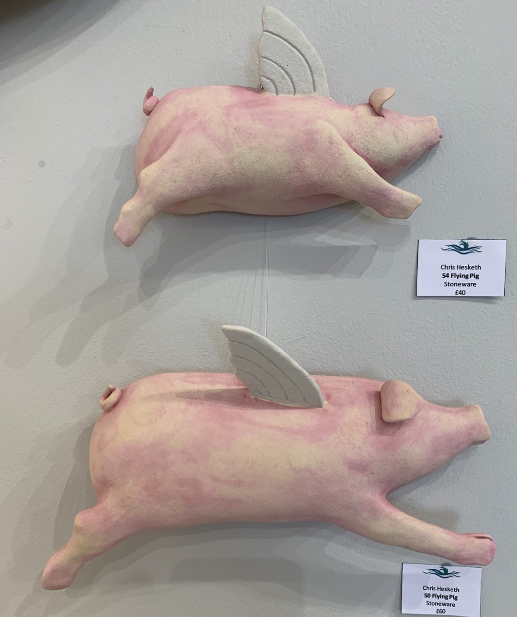 ShorehamArt's tweet photo. Is it a bird, is it a plane ?….No it’s flying pigs. Ho ho ho Merry Christmas to you all! @ShorehamArt we have what your looking for #chrishesketh #flyingpigs #ceramicanimals #uniquegifts #shorehambysea #enjoyshorehambysea #pigs @SussexVisitor https://t.co/VXUIm6bHyc