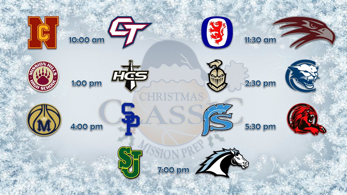 ThePrepSN's tweet photo. 🎄Mission Prep Christmas Classic 2021🎅

The @MPXmasClassic shifts into overdrive on day 2 from downtown #SanLuisObispo.

Enjoy the action at @MissionPrepSLO all day with #PSNtv!

#StillClassic #TeamMP #Mutida #Family

📺LIVE STREAM LINK
⬇️⬇️⬇️⬇️⬇️⬇️
https://t.co/FaZmlBagXG https://t.co/3vU02apffx