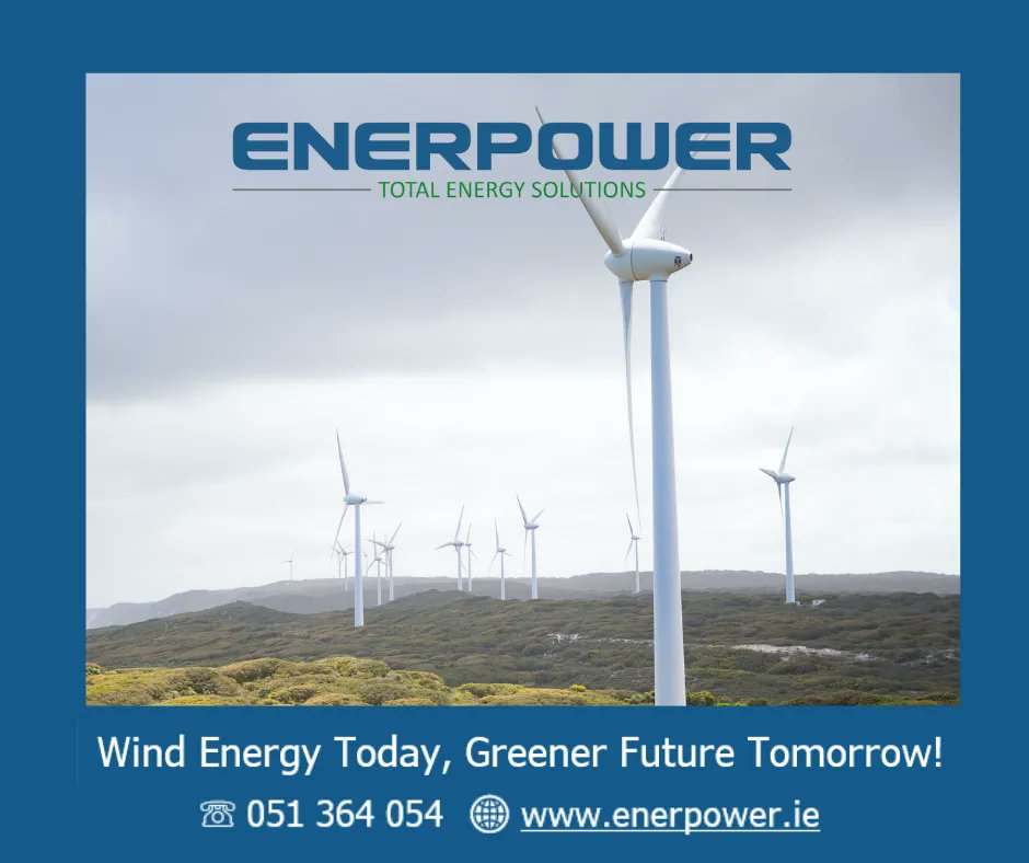 Choose Wind Energy Today, For A Greener Future Tomorrow. 

Looking to make a difference to our environment, call Enerpower today on 051 364 054 

#windturbine #windenergy #renewableneergy #enerpowerrenewable #windpower #renewables