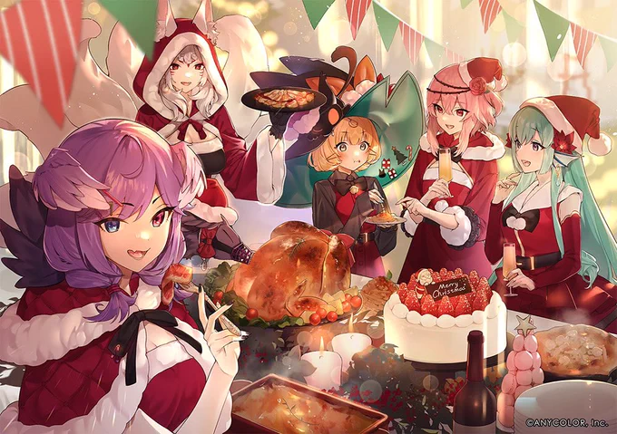 にじさんじEN クリスマスボイスイラストを担当させて頂きました!
よろしくお願いします🎄🎅🎁
 #NIJISANJI_EN
 #Nijisanji 