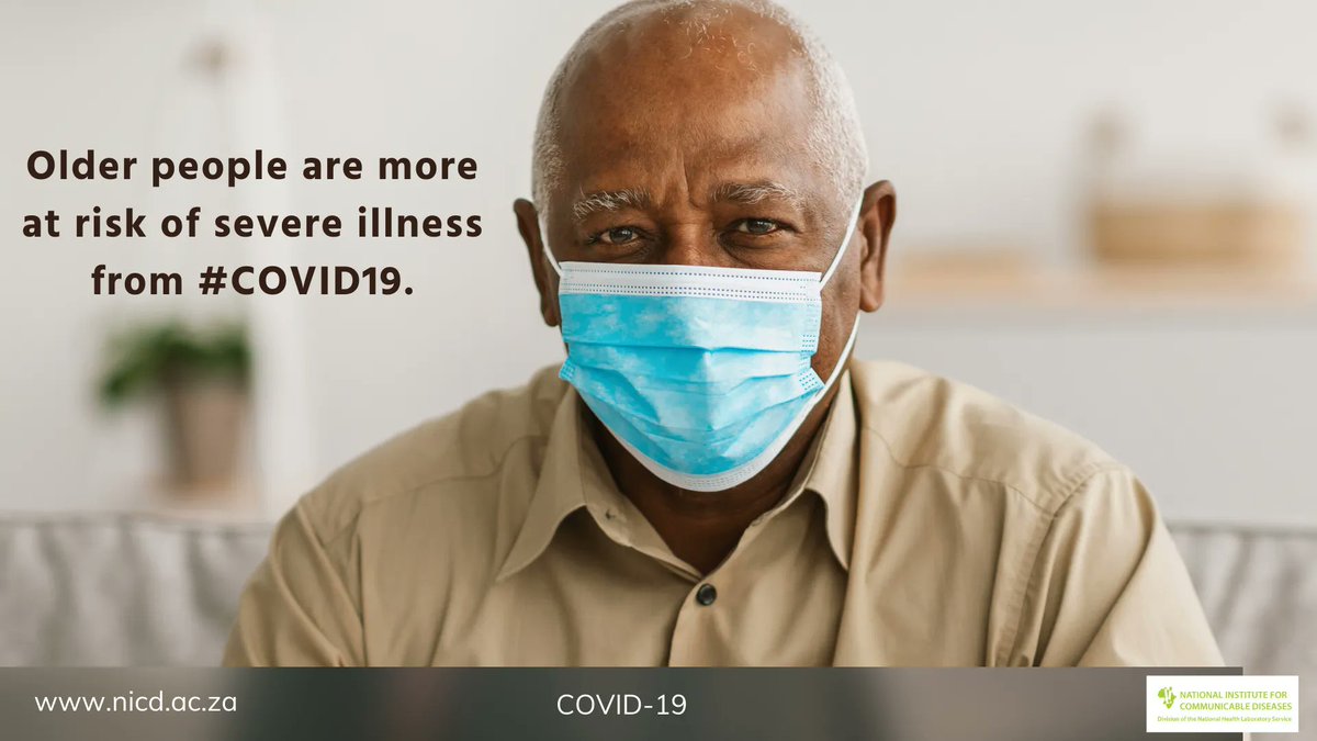 nicd_sa's tweet image. It’s a special time of the year to spend time with family. If you are planning to visit the grandparents, remember that older people are more at risk of severe illness from #COVID19. Wear your mask, wash your hands and keep physical distance.#TisTheSeasontoBeSafe #FightCOVID19