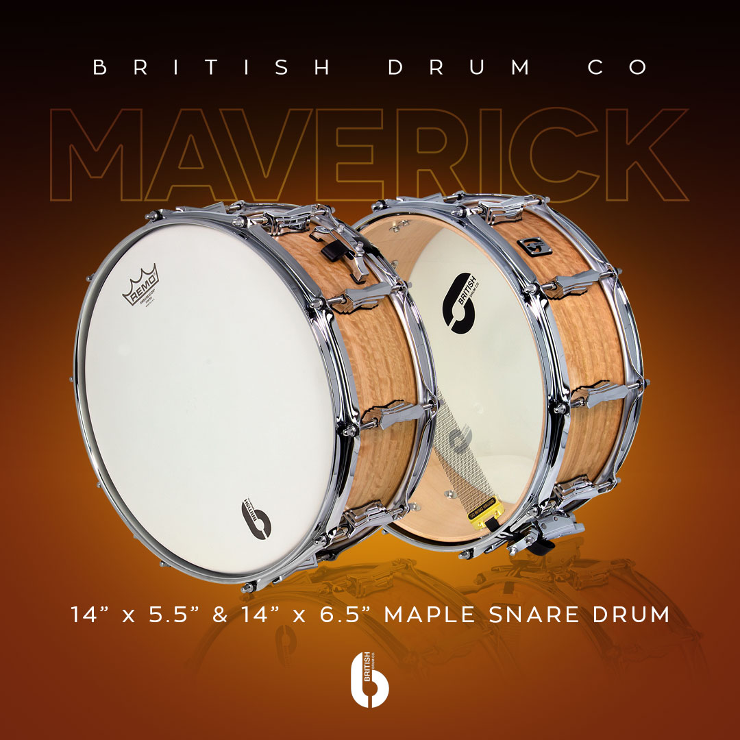 britishdrumco's tweet photo. Handcrafted in the UK, the Maverick is available in both a 14” x 5.5” and 14” x 6.5”, 10-ply North American Maple shell with a Eucalyptus outer veneer.

Discover Maverick: https://t.co/VIJgUKQ7wN

#workhorse #maple #maplesnare #americanmaple #britishdrumco #snaredrums #drumlove https://t.co/OhoQqvwCAe