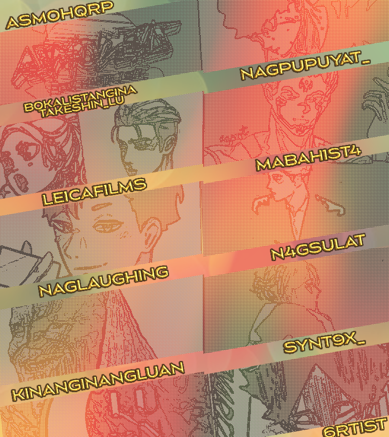 ALAB_hqrp's tweet image. Performers at #LikhaByAlab
@ASMOHQRP 
@bokalistangina 
@takeshin_lu 
@leicafilms 
@naglaughing 
@kinanginangluan  
@nagpupuyat_ 
@bah1st4 
@N4GSUL4T 
@synt9x_ 
@6rtist