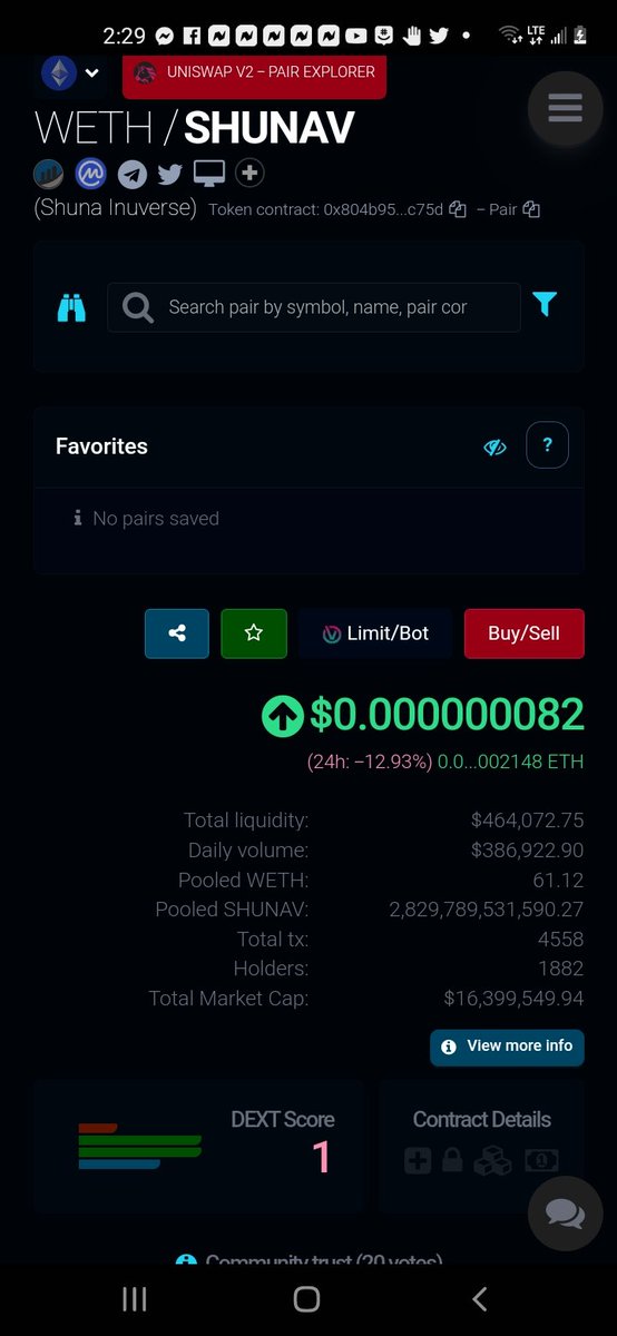 AlottaSwagger's tweet photo. Might keep an eye on #Shuna where the liquidity is 500k and the MC is 17 million. 
#shunainu #shunascam #shunav https://t.co/9j7XEWFM1s