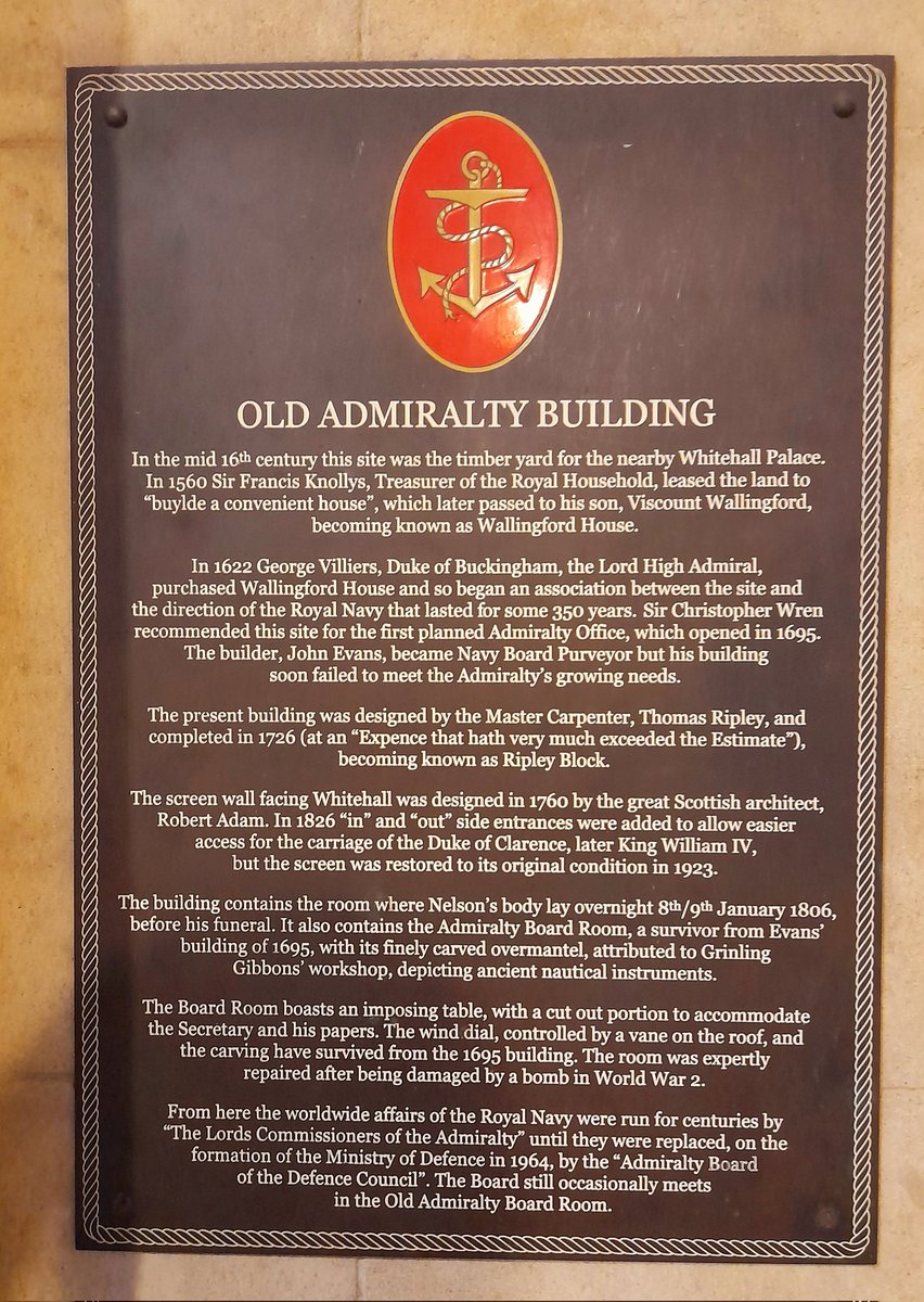 ExBeefeaterDave's tweet photo. Admiralty House, on Horseguards, is a beautiful building.  But, go through the arch turn Right and look for these 2 x plaques (on #Whitehall) which explain the story of #HMSPickle bringing home the news of #Nelson's victory in 1805
Follow #TrafalagarWay from #Falmouth to #London https://t.co/8mQs9WRuoA