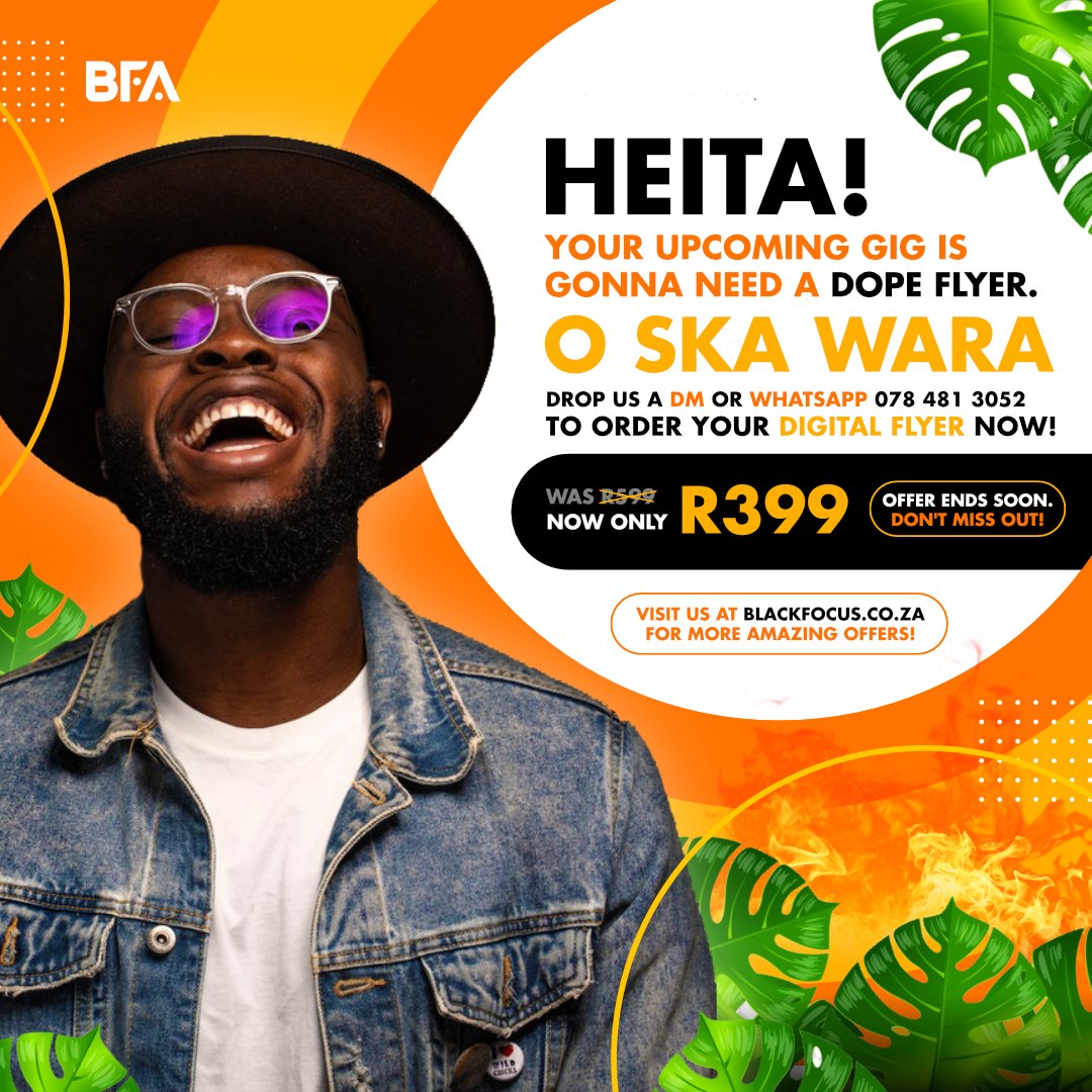 BlackFocus_RSA's tweet photo. Party people! 😜 Get plugged to the dopest flyer design this festive season. Give us a shout! 🔥

#BFA #BlackFocusAgency #BrandingSolutions #designagency #graphicdesign #marketin #Trends #blackownedbusiness #GirlTalkZA #mondaymotivation #BigBrotherMzansi #Shimza #DJSBU #KeaDrive https://t.co/FzGe4HZfwO