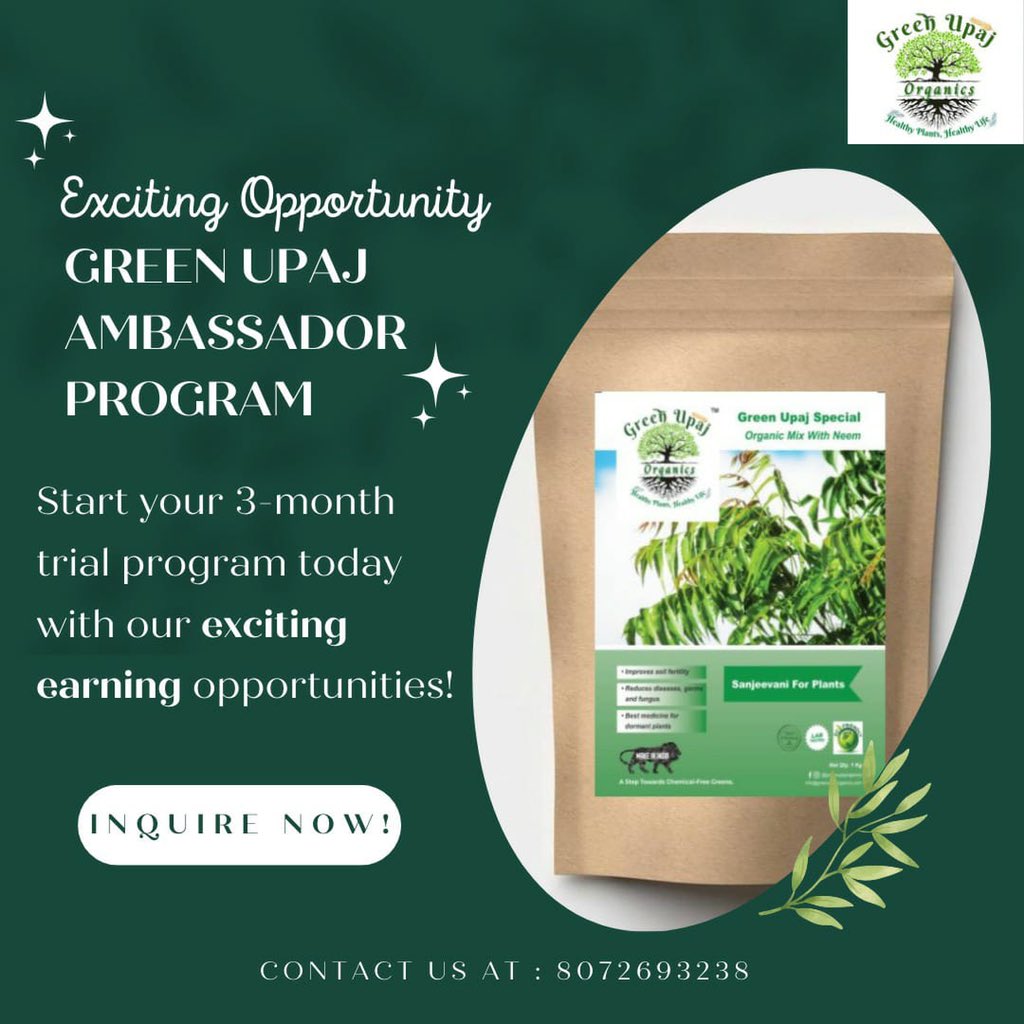 GreenUpaj's tweet photo. Green Upaj Organics is here to help you develop and thrive with your plants.☘️
We deliver happiness across India!
#greenupaj #organic #healthy #plantbased #greenplants #fertilizers #chemicalfree #healthyplants #plantlovers #nursery #organicfertilizer #gardens #like #follow https://t.co/X9Wj55gl20