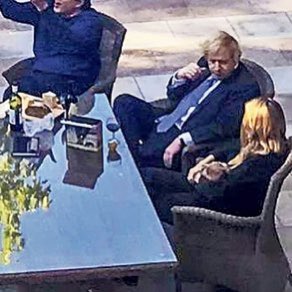 It’s definitely a meeting. Look closely, &amp; you will see Johnson’s face, bored, disinterested, &amp; eager to move on. That’s exactly the face we all make at meetings, and not just the face he fails to hide when sitting with his latest wife and most recent baby #JohnsonLiedPeopleDied