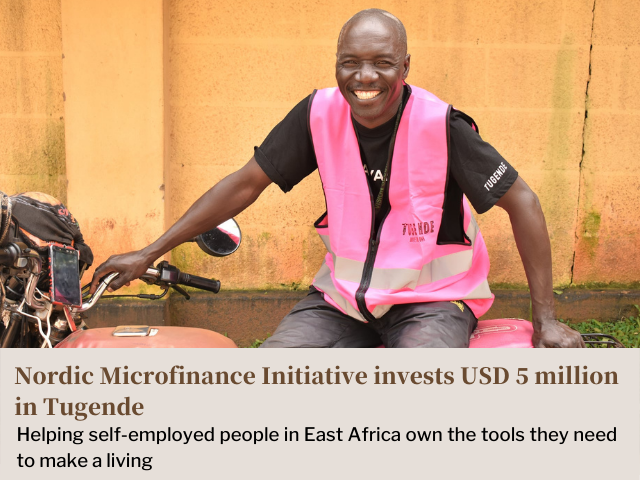 📣NMI are happy to announce our USD 5 million investment in Tugende, supporting their work to give self-employed people the tools they need to make a living. Read more👉 bit.ly/3sjviqp
 We are thrilled to be joining the <a href="/Tugende1/">Tugende</a> team on their journey! 🎉
