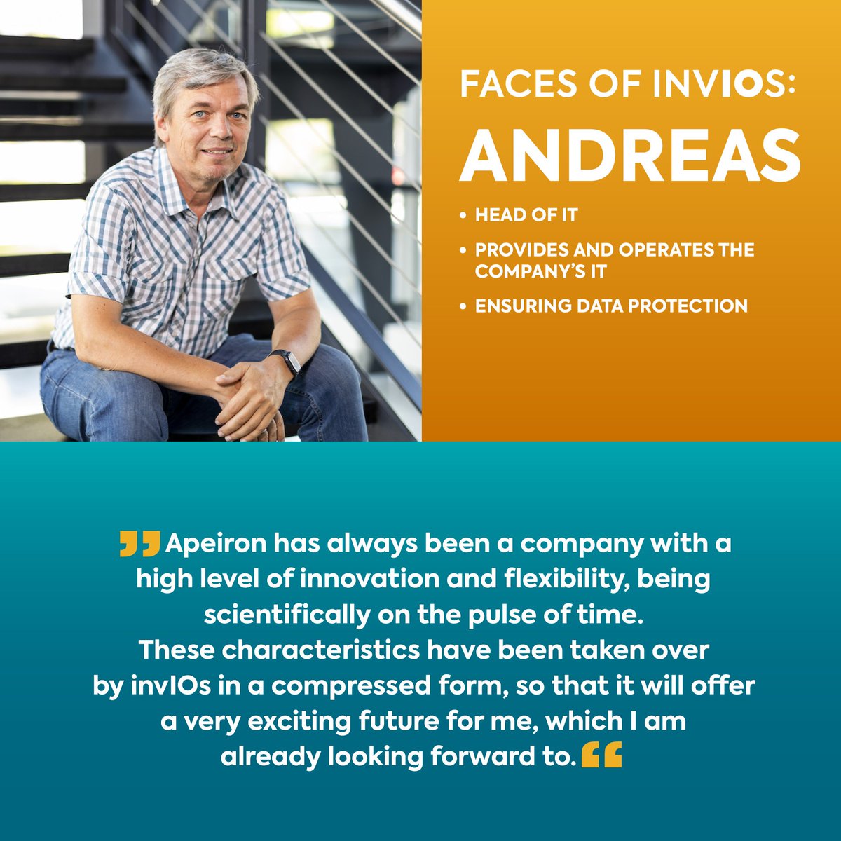 Meet Andreas, Head of IT at invIOs. #Team #cancerresearch #biotech #FacesOfInvios