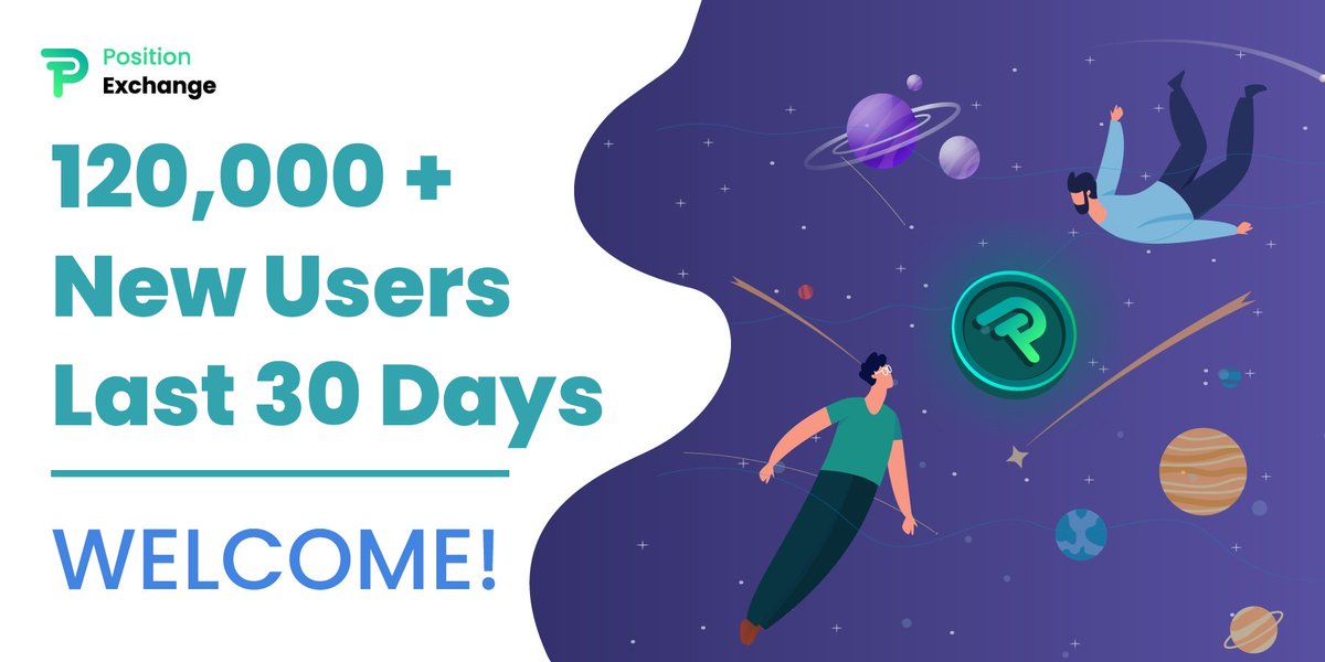 PositionEx's tweet photo. 120,000+ New users in the last 30 days π±π
Welcome! πβ€οΈ
#POSIfamily is getting bigger and bigger. We are very excited about this journey! π―
Q1 2022 will be π₯π₯
Get onboard π₯π
#POSI #PositionExchange #BSC #cryptocurrency https://t.co/HmxaiQ7Gf4