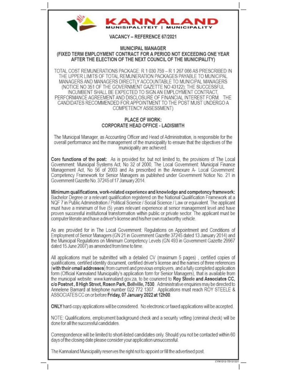 mikeconsultants's tweet photo. Various Municipality Vacancies 

Refer to pictures 

Share with others https://t.co/1kgc3Kb3oj