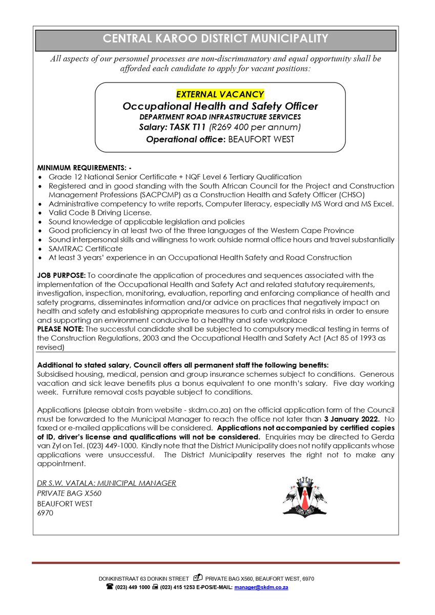 mikeconsultants's tweet photo. Various Municipality Vacancies 

Refer to pictures 

Share with others https://t.co/1kgc3Kb3oj