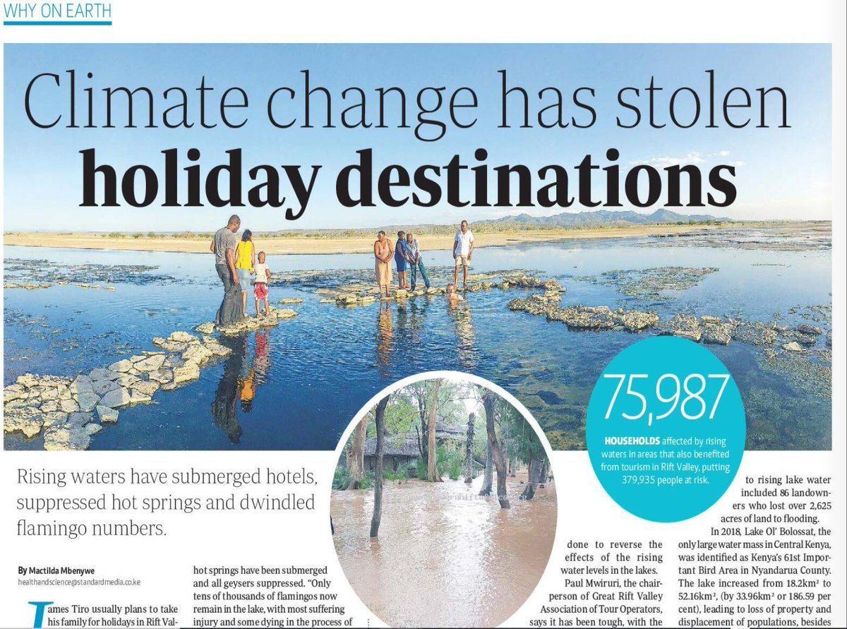 PowerShftAfrica's tweet photo. Climate change has dealt a heavy blow to tourism with millions lost in business. In Kenya's Rift Valley only, 75,987 households are affected and 379,935 people at risk. #ClimateCrisis 
@Mactilda_M @StandardKenya https://t.co/o6cltrA4ri