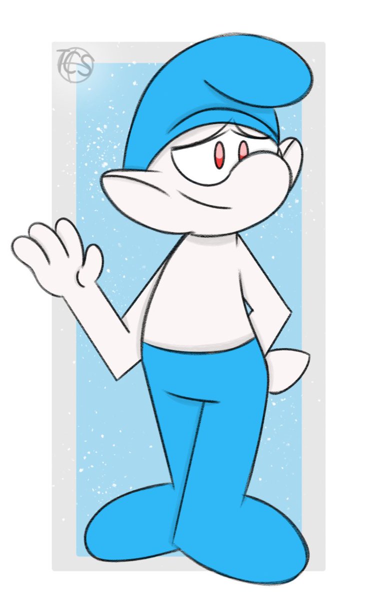 A shy albino Smurf! 💖 (Gift art for Shini-Smurf/quickbutt in