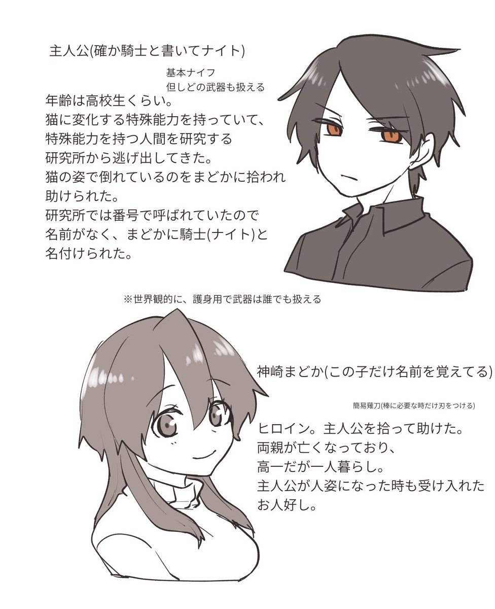 ※オリジナル創作
中学か高校くらいで考えてたやつ。たぶんもう描かないと思うけど設定だけ整理してみた。 