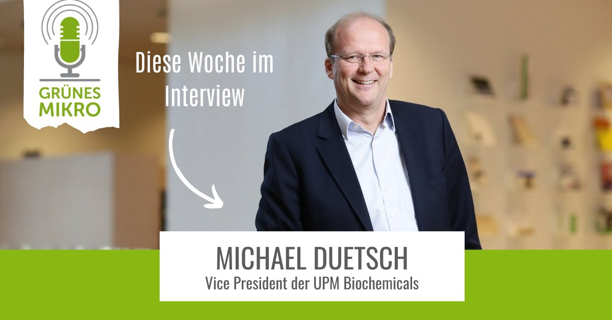 Chemie spielt in unserem Leben eine große Rolle. Doch was ist eigentlich grüne Chemie und wie kann sie uns durch die Klimakrise helfen? Darüber sprechen wir im Podcast #GrünesMikro mit Michael Duetsch, Vice President von #UPM Biochemicals. 🎧💚
gruenes-mikro.de/der-vice-presi…