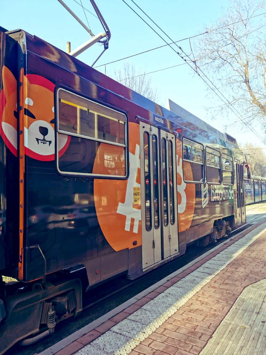LucieSHIB's tweet photo. This amazing tram is from @bitpanda in Milan😊 Thank you for this amazing advertisement.  The adoption of cryptocurrencies around the world is another stop #SHIB #SHIBARMY https://t.co/5nlDUqVpPM