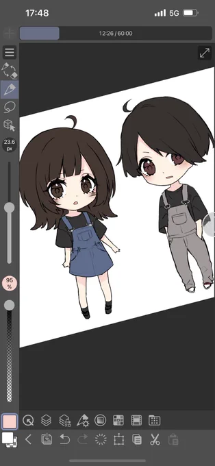 クリスタのクラウドにあげてた絵あったからiPhoneで塗ってみてたけど無理〜! 