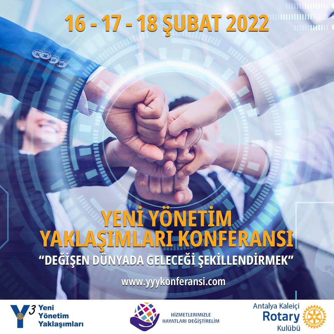 16-17-18 Şubat tarihlerinde online olarak "yyykonferansi.com" üzerinden gerçekleştireceğimiz "Değişen Dünyada Geleceği Şekillendirmek" temalı III. Yeni Yönetim Yaklaşımları Konferansı, alanında uzman ve deneyimli konuşmacılarımız ile başarının kapısını aralıyoruz.
