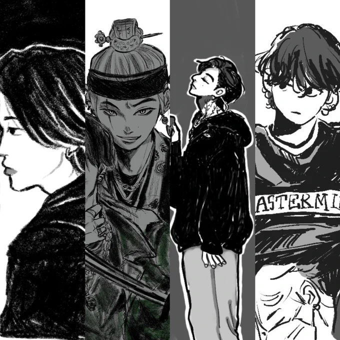 🤍🖤

#bts
#btsfanart 