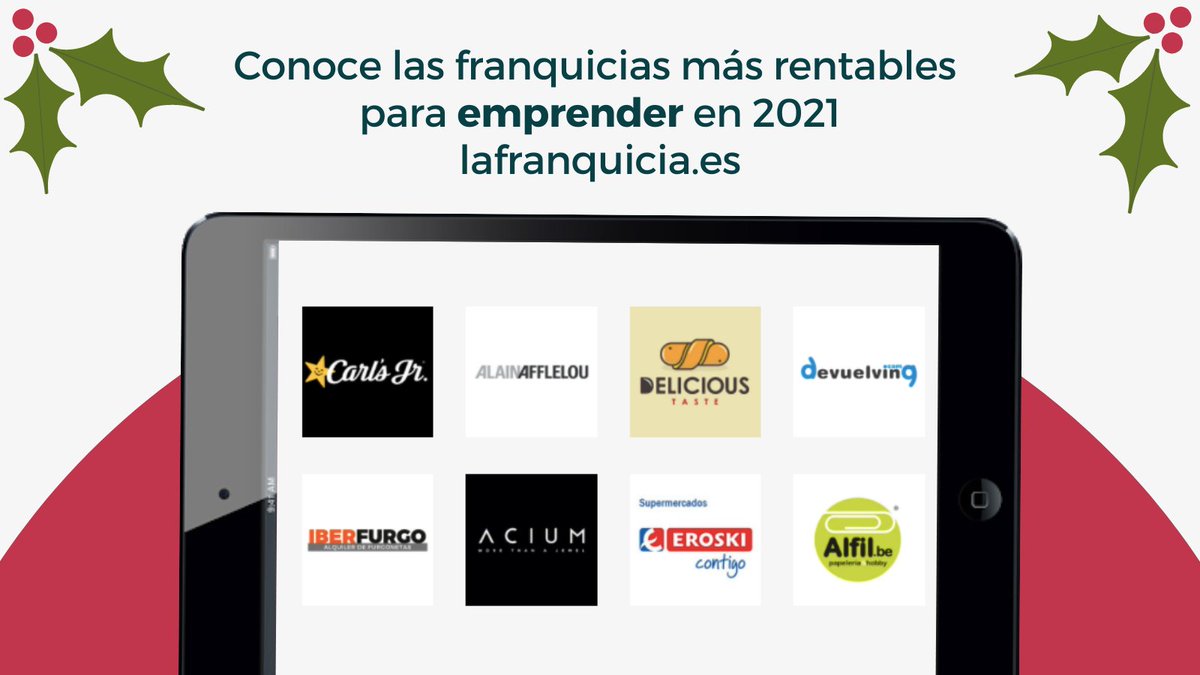 lafranquicia_es's tweet photo. ¡Franquicias rentables y económicas en España!
🖥 Visita nuestra web: https://t.co/2PZYR7UcP5
@CarlsJrES @alfilbe_central @DevuelvingFranq @EROSKI @AFFLELOU_OPTICO #DeliciousTaste #Iberfurgo #Acium https://t.co/PGbno6XWQV