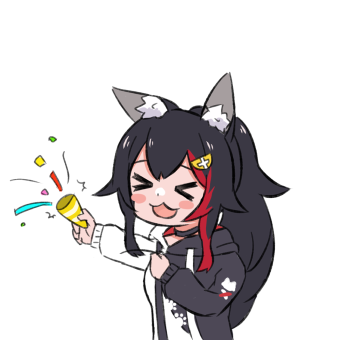 何にでも祝ってくれるミオしゃ #みおーん絵 