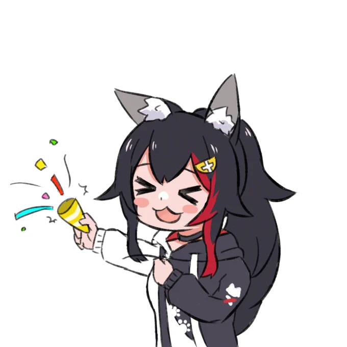 何にでも祝ってくれるミオしゃ #みおーん絵 
