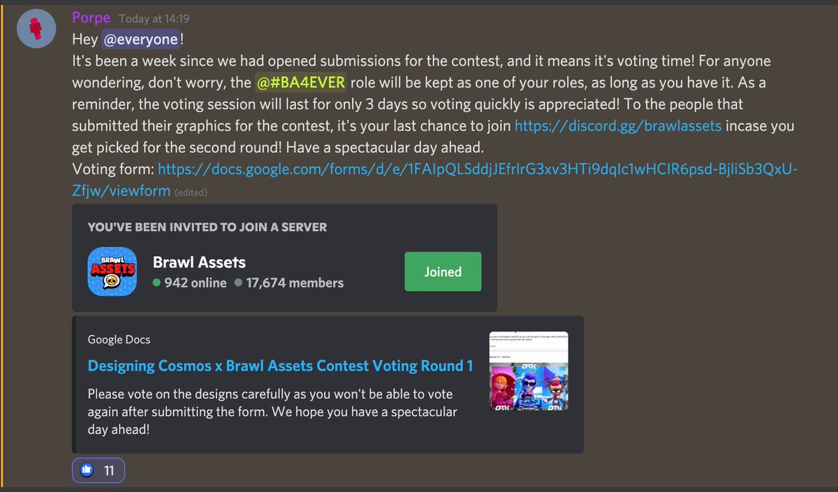 DesigningCosmos's tweet photo. @DesigningCosmos x @BrawlAssets Design Contest Voting!

Contest submission period is over! We've received tons of impressive designs and it's time for you to vote for the best ones! #DesigningCosmos

» Make sure to cast your vote in this Google Form:
https://t.co/y9KiEgKHYa https://t.co/m8C76Wnj9L