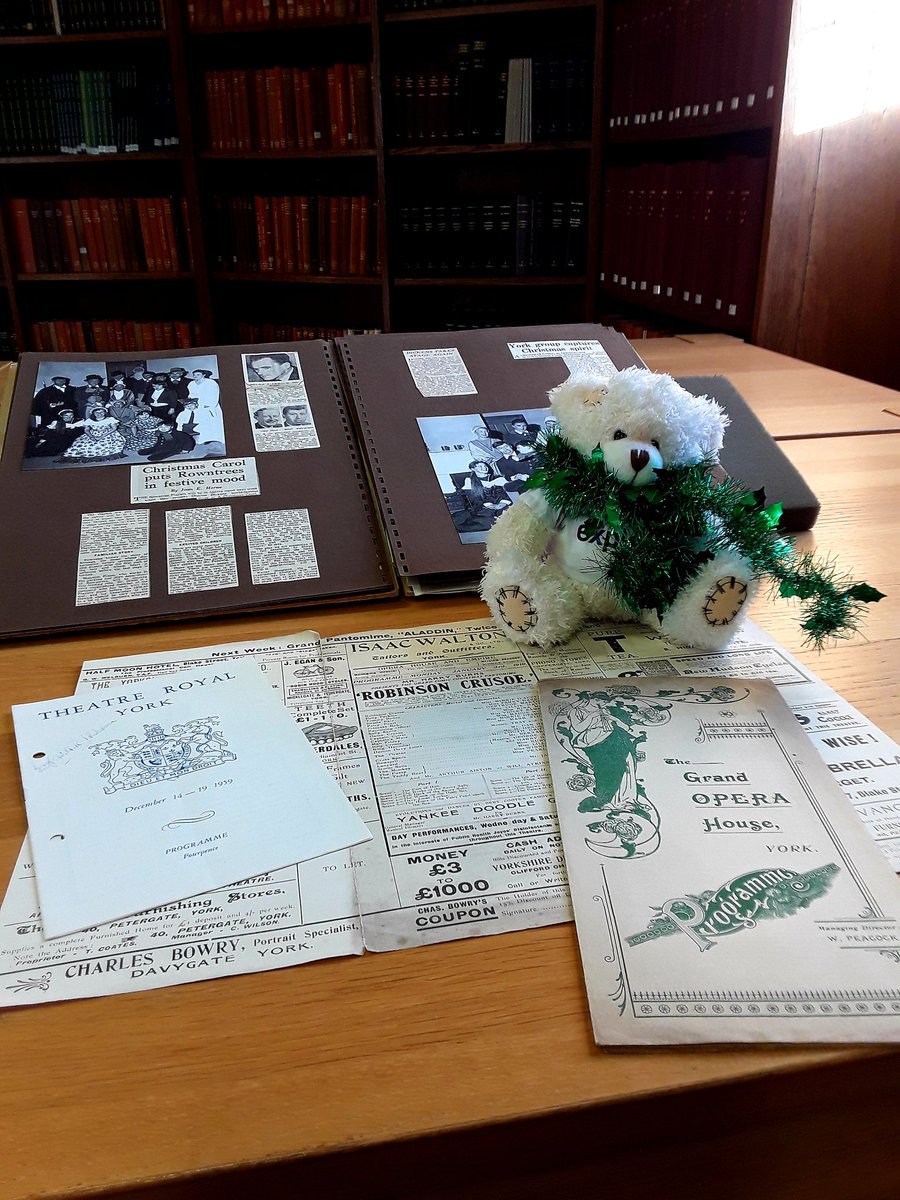 #LennyTheLibraryBear loves drama! For #Day20 of his Advent-ures he's hot-footed it up to @YorkArchivesUK to explore some theatre programmes of Christmas' past. From York Mystery Plays to Panto, our Archive is a remarkable treasure chest open to all! @grandoperayork
@YorkTheatre