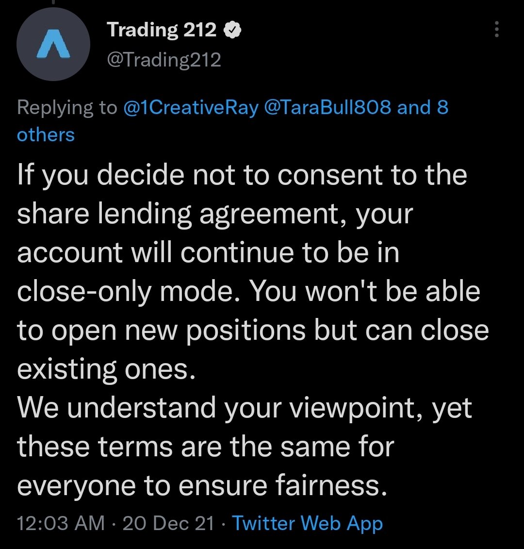 TaraBull's tweet photo. Ensuring fairness would mean having the option not to lend out our shares. $AMC #AMC #UKApes #Trading212 https://t.co/wT7Sp4fif5
