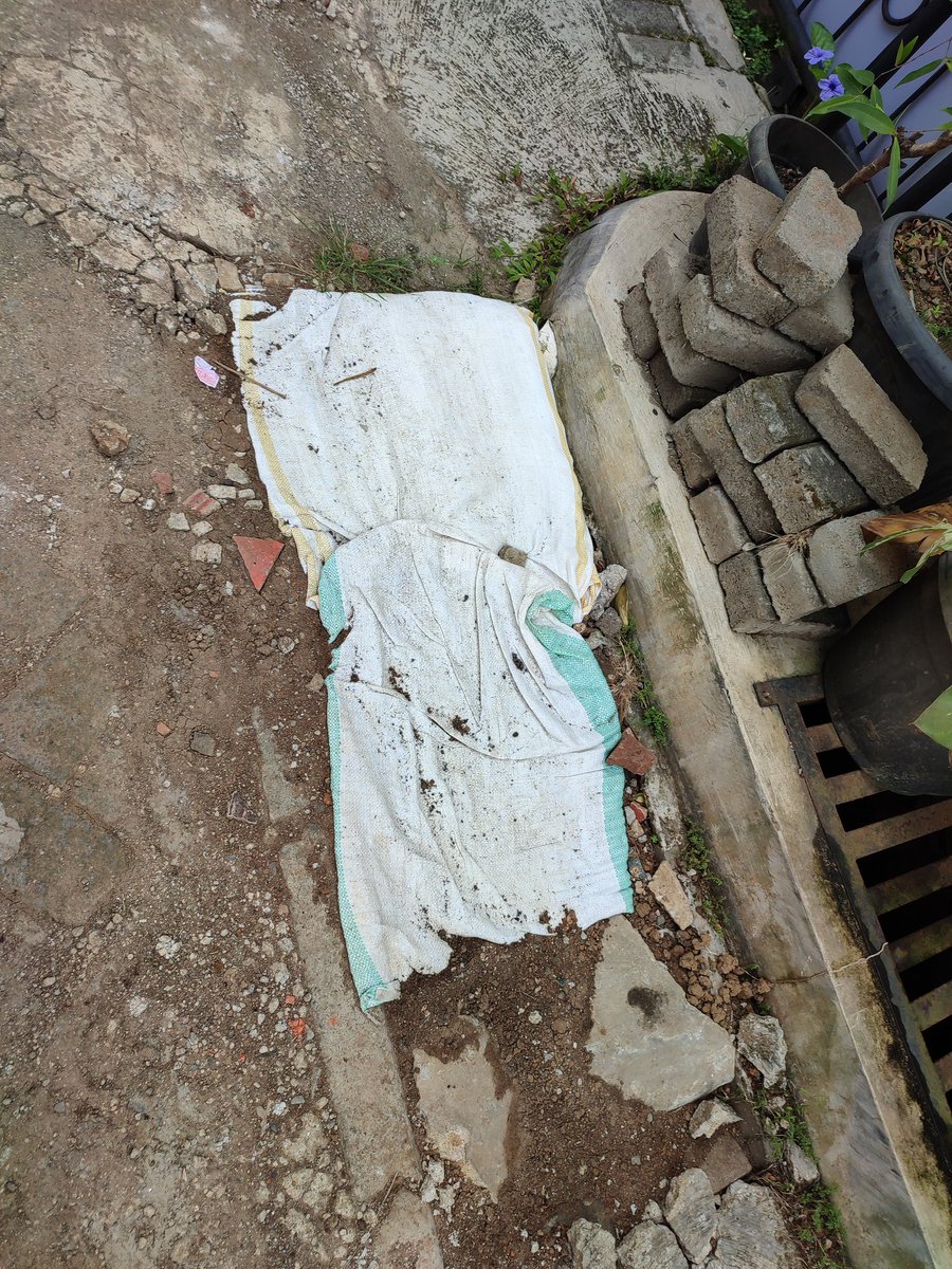 dinizahr's tweet photo. @Gas_Negara ini kenapa ya hasil galian gas di lingkungan rumah saya gak diberesin lagi? 
Karung2 isi tanah dan batu2 masih berantakan. Udah berminggu2 loh ini sejak penggaliannya selesai https://t.co/kIqAw5l5jJ