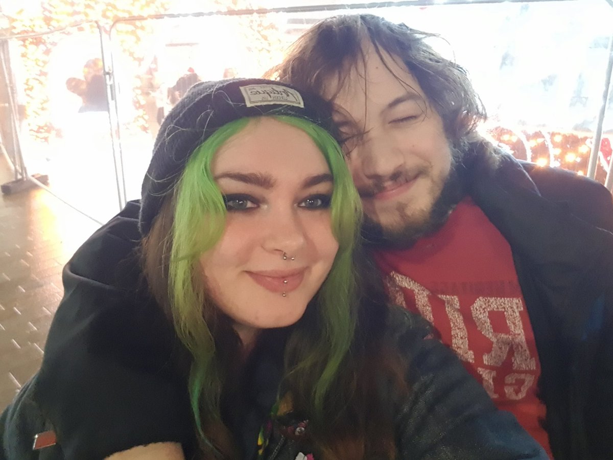 LOMOldAcc's tweet photo. There was a giant lit up gingerbread house behind us believe it or not! But I forgot we took this photo from our date night. Arent we cute? @PKblaze_Twitch 🥰😋 https://t.co/WUMkwdOwMn