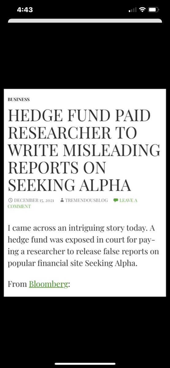 Hedge fund paid researcher to spread FUD on Seeking Alpha are we really surprised Nothing they do surprises me anymore Manipulation out of control and SEC silent as a lamb. #AMCNOTLEAVING <a href="/CivilRights/">DOJ Civil Rights Division</a> <a href="/FBI/">FBI</a> <a href="/SECGov/">U.S. Securities and Exchange Commission</a>