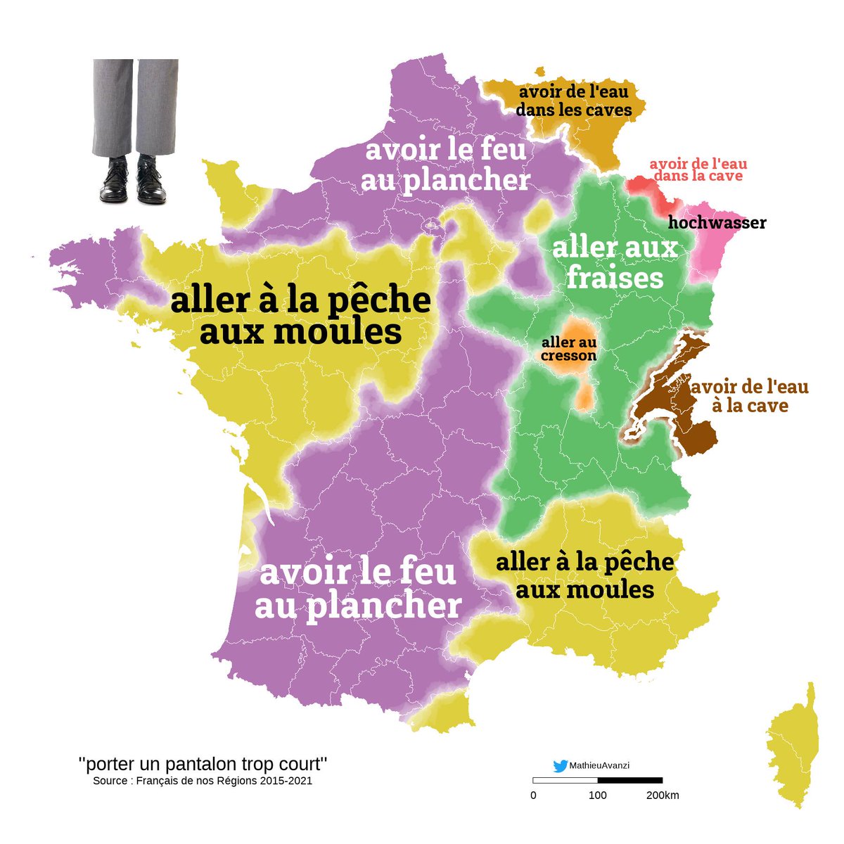 ✋👖Disposez-vous d'une expression particulière pour parler de quelqu'un qui porte un pantalon trop court ? Cette carte va vous étonner👉francaisdenosregions.com/2021/12/18/por… Poke et merci @etrouillez