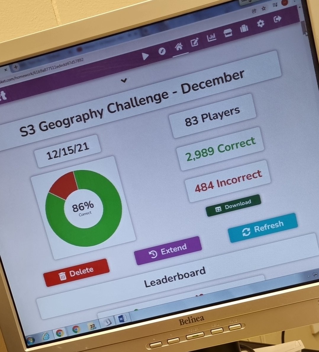All 3 classes have now started the challenge. 1 day to go with a great 86% accuracy and almost 3k correct questions answered on Favelas and Extreme Environments 

Awesome work! 

#blooket #geography #edutwitter #learngeography #geo
