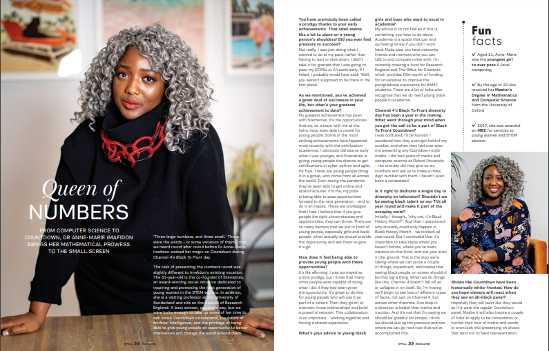 aimafidon's tweet image. Feeling very lucky to feature in @SpellMagazine
Grab your copy to read the interview and much more fantastic content here:
spellmagazine.co.uk

#Spellmagazine #featurearticle #interview #STEM #Mathematics