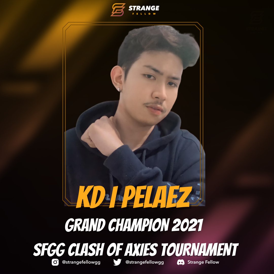 strangefellowgg's tweet photo. Congratulations to our BIG TIME CHAMP!
From counting cards and energy to predicting enemy moves, this guy really proved himself as the holder of the number 1 seat in SFGG.

WE ARE PROUD OF YOU!  Let's keep up #SFGGmalakas! We ended the year strong! See you all next year!

#Axie https://t.co/UpwJSDNxuB