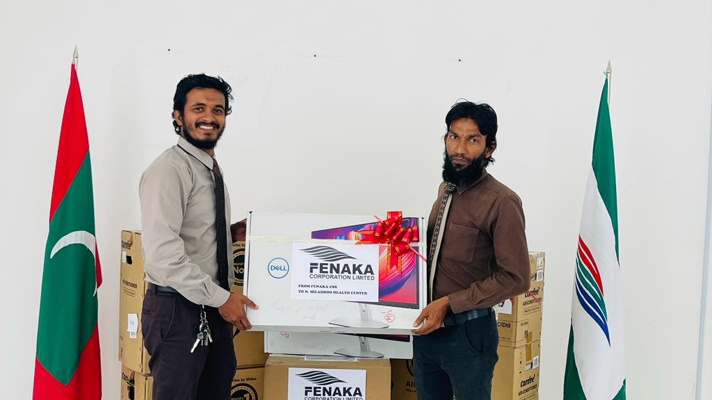 NMiladhooFNK's tweet photo. ފެނަކަ ސީ.އެސް.އާރ ގެ ދަށުން ، ނ. މިލަދޫ ސިއްޚީމަރުކަޒަށް ބޭނުންވާ 6 އެއަރކޮންޑިޝަނަރ އަދި 2 ކޮމްޕިއުޓަރ ސިސްޓަމް މިއަދުވަނީ ހަވާލު ކުރެވިފައި. މިލަދޫ ސިއްޚީމަރުކަޒުގެ ފަރާތުން މި ތަކެއްޗާ ހަވާލުވެލެއްވީ ސީނިއަރ އެޑްމިނިސްޓްރޭޓަރ އަލްފާޟިލް އިލްޔާސް ޢަބްދުއްޞަމަދެވެ. 
#ޓީމްފެނަކަ https://t.co/SGJ7NPyHUX