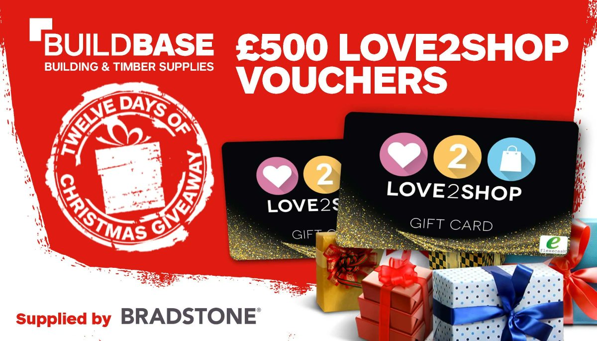 BuildbaseUK's tweet photo. It is day 8 of the #Buildbase12DaysOfChristmas #Giveaway! Today we have a brilliant #prize of a ยฃ500 Love2Shop vouchers for you!
To enter, like this tweet & comment telling us if youโve got your crimbo shopping done yet!
Prize supplied by @BradstoneUK
T&Cs:https://t.co/ckiIMLdA4b https://t.co/ZoF628dnEg