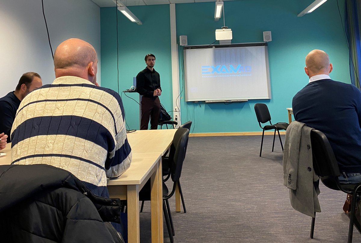 The EXAM4.0 project is coming to its end. But we are continuing to share the project with stakeholders. This picture is from an event, that we had two weeks ago, at our school with regional companies. 
#EXAM4point0
#lifelonglearning 
#Industry40 
#EUVocationalExcellence