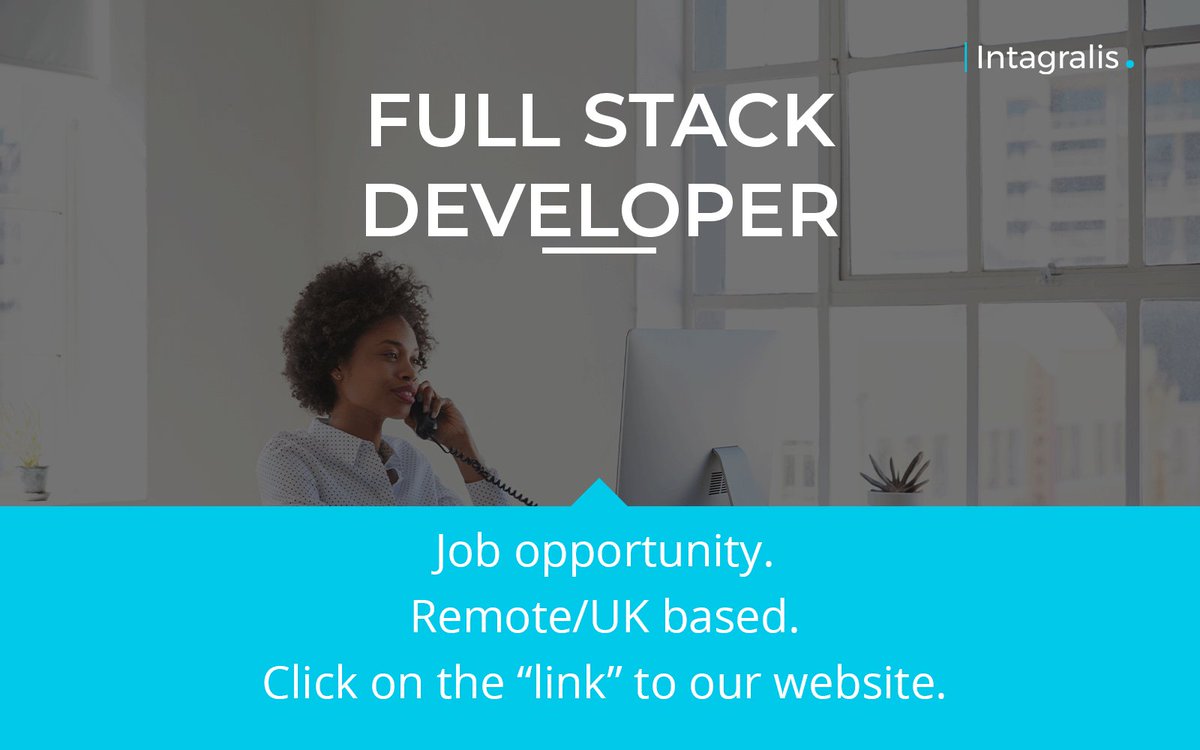 intagralis's tweet photo. JOB OPPORTUNITY: Full Stack Developer
Salary: £70,000 per annum
Location: #Remote #UK

For details click here: https://t.co/HlaQpXaABR

#Intagralis #TechJobs @salesforce #SalesforceJobs #JaveScript #Python #NewOpportunity #Implementation #FullStackDeveloper #SAAS https://t.co/PNjHwPktHW