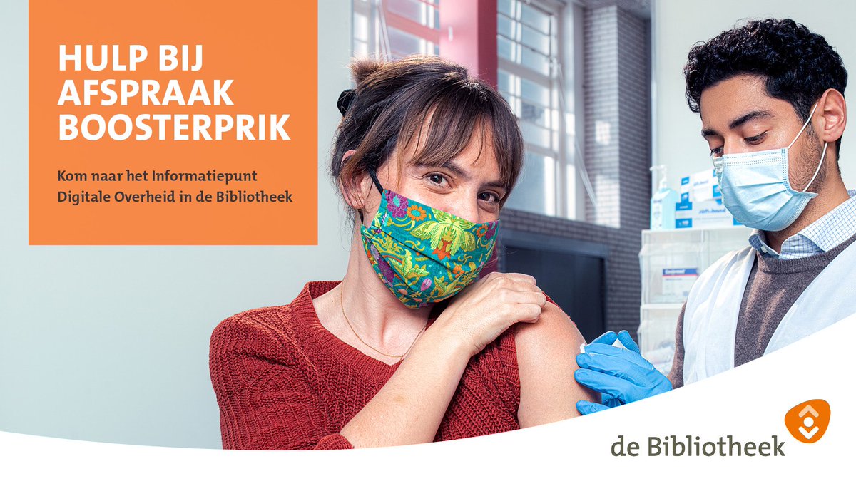 Wij zijn blij dat #bibliotheken open kunnen blijven tijdens de lockdown. 
Ook voor hulp bij het maken van een online afspraak voor een  boosterprik kun je bij ons terecht.
#bibliotheek #IDO #digitaleoverheid #boosterprik #omikron