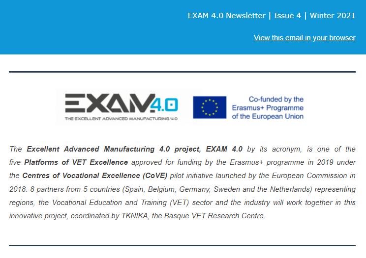 The #EXAM4point0 project newsletter is released!

Check it out: mailchi.mp/9c4126dfb9f6/e… 

#EUvocationalskills