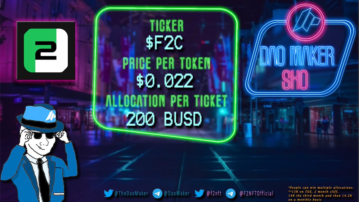 Only few hours to participate <a href="/f2nft/">Ftribe Fighters (F2 NFT)</a>  SHO on <a href="/TheDaoMaker/">Bullish By DAO</a> 

RS Page : daomaker.com/company/ftribe…

Start: 20th December 12:00 UTC
Finish: 21st December 12:00 UTC

Take your place sers!

$DAO $F2C