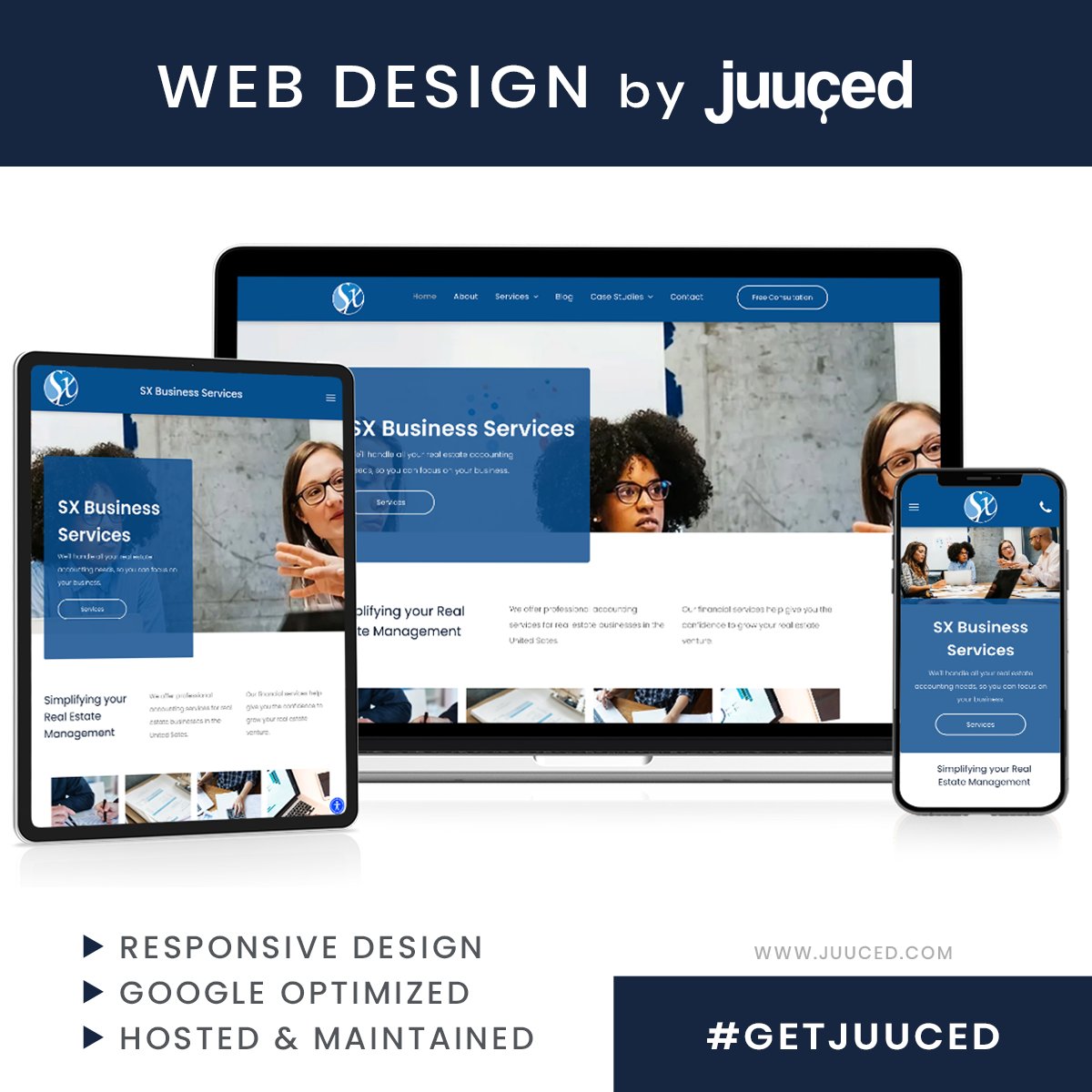 JuucedMarketing's tweet photo. Showcasing a new website design for SX Business Services, Inc. a professional accounting services firm for real estate businesses in the United States. - https://t.co/9BXQyeSptA #Webdesign #websitedesign #businesswebsites https://t.co/55dIsn69Y7